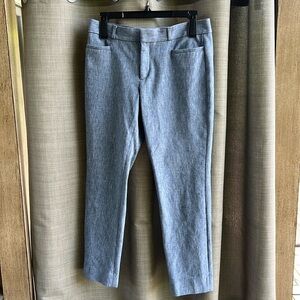 Banana Republic Sloan heathered blue trousers in size 6. NWOT
